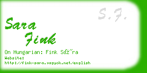 sara fink business card